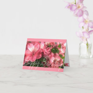 Hübsche rosa Blume Faltkarte Karte