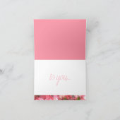 Hübsche rosa Blume Faltkarte Karte (Innenseite)