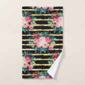 Hübsche rosa Blume - Farbmuster Badhandtuch Set (Handtuch)