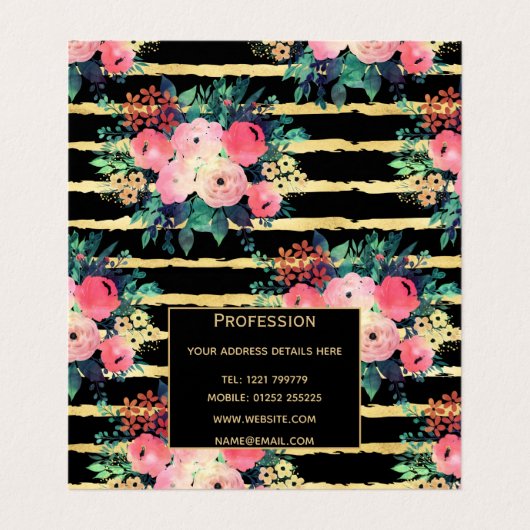 Hübsche rosa Blume - Farbmuster Visitenkarten (Innenseite Aufgefaltet)