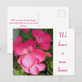Hübsche Rosa Blume Foto Bewegende Ankündigung Post (Vorne/Hinten)