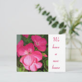 Hübsche Rosa Blume Foto Bewegende Ankündigung Post (Stehend Vorderseite)