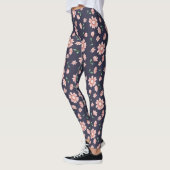 Hübsche rosa Blume für die Marine Leggings (Links)