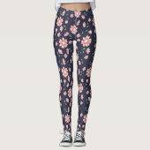 Hübsche rosa Blume für die Marine Leggings (Vorderseite)