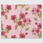Hübsche rosa Blume Geschenkpapier (Flach)