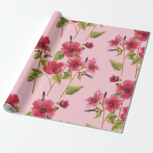 Hübsche rosa Blume Geschenkpapier