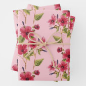Hübsche rosa Blume Geschenkpapier Set (Beispiel)