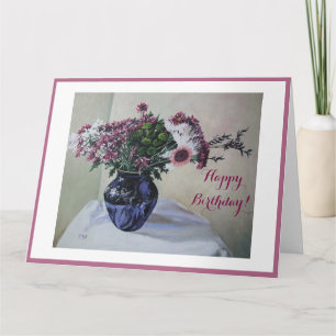 Hübsche rosa Blume Glücklich Geburtstag Blumenfreu Karte