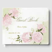 hübsche rosa Blume grün Blätter botanisch Gästebuch (Vorderseite)