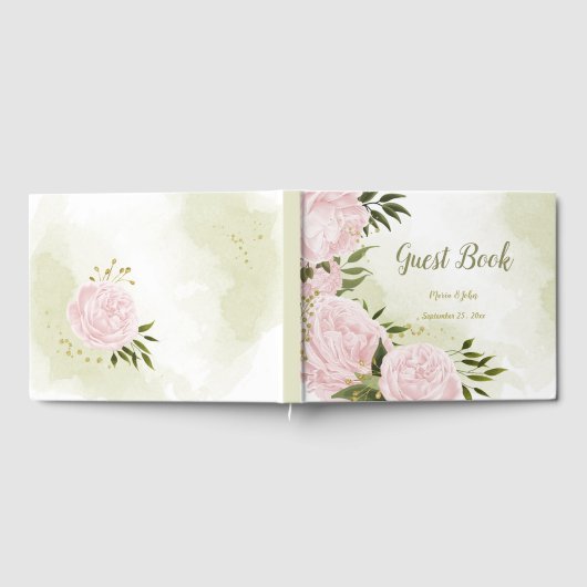 hübsche rosa Blume grün Blätter botanisch Gästebuch (Voll)