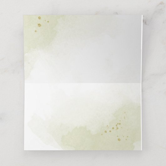 hübsche rosa Blume, grüne Blätter Platzkarte (Innenseite Aufgefaltet)