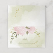 hübsche rosa Blume, grüne Blätter Platzkarte (Außenseite Aufgefaltet)