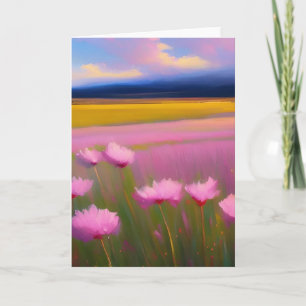 Hübsche rosa Blume Grußkarte Karte
