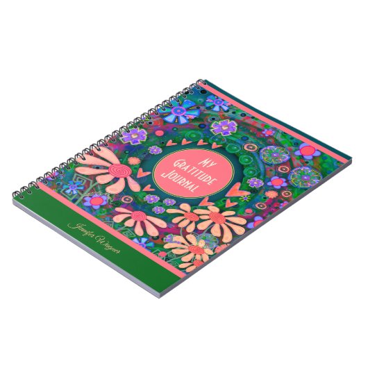 Hübsche rosa Blume Herz Dankesblatt Notizblock (Linke Seite)