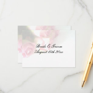 Hübsche Rosa Blume Hintergrund Hochzeit Begleitkarte