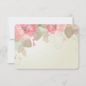 Hübsche rosa Blume Hochzeit RSVP Karte (Rückseite)