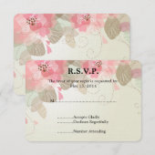 Hübsche rosa Blume Hochzeit RSVP Karte (Vorne/Hinten)