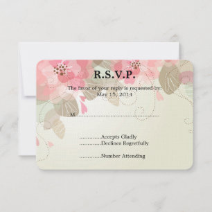 Hübsche rosa Blume Hochzeit RSVP Karte