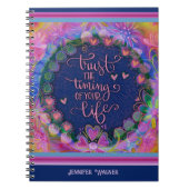 Hübsche, rosa Blume hören, auf die Zeit zu vertrau Notizblock (Vorderseite)