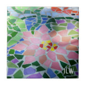 Hübsche rosa Blume in Koi Fischteich Farbenfrohe Z Fliese (Vorderseite)