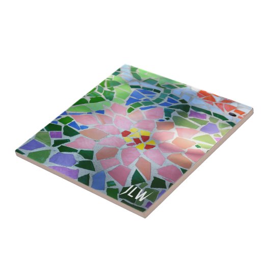 Hübsche rosa Blume in Koi Fischteich Farbenfrohe Z Fliese (Seite)