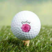 Hübsche Rosa Blume individuelle Name Damen Golfball (Insitu T-Shirt)