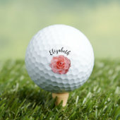 Hübsche Rosa Blume individuelle Name Damen Golfball (Insitu T-Shirt)