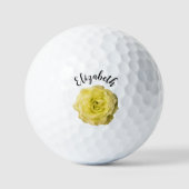 Hübsche Rosa Blume individuelle Name Golfball (Vorderseite)