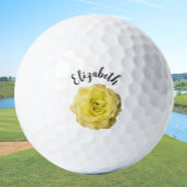 Hübsche Rosa Blume individuelle Name Golfball