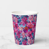 Hübsche, rosa Blume, jedes altersgerechte Foto Geb Pappbecher (Rückseite)