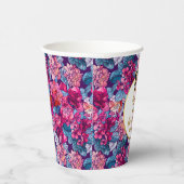 Hübsche, rosa Blume, jedes altersgerechte Foto Geb Pappbecher (Rechts)