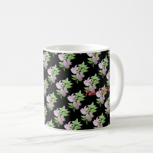 hübsche rosa Blume Kaffeetasse (VorderseiteRechts)