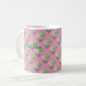 hübsche rosa Blume Kaffeetasse (Vorderseite Links)