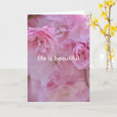 Hübsche rosa Blume Karte (Gelbe Blume)