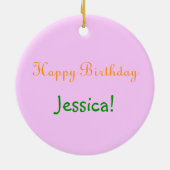 hübsche rosa Blume Keramik Ornament (Hinten)