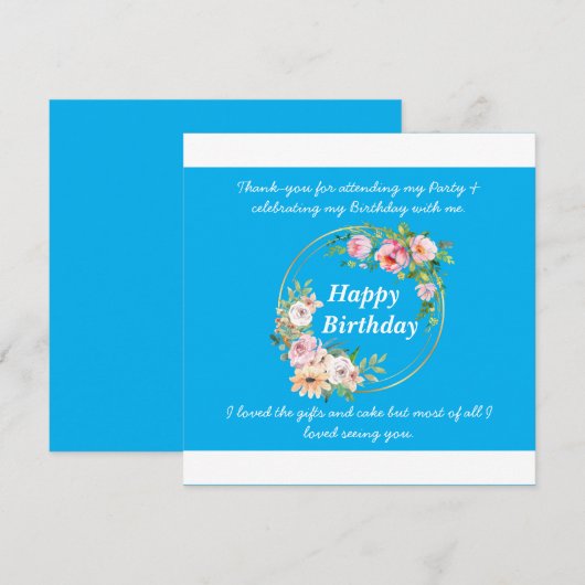 Hübsche rosa Blume Kränze Flat Danke Karte (Vorne/Hinten)