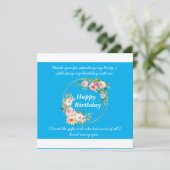 Hübsche rosa Blume Kränze Flat Danke Karte (Stehend Vorderseite)