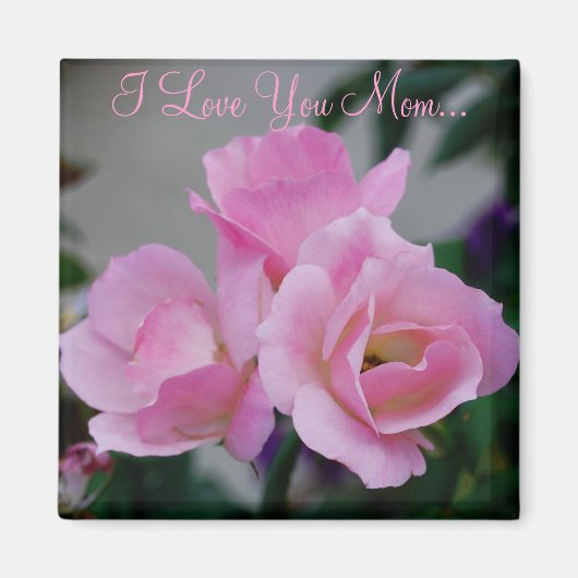 Hübsche rosa Blume Magnet (Vorne)