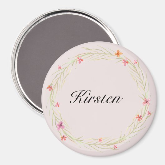 Hübsche rosa Blume Magnet (Vorderseite/Rückseite)