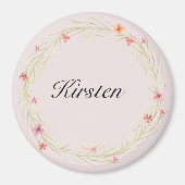 Hübsche rosa Blume Magnet (Vorne)