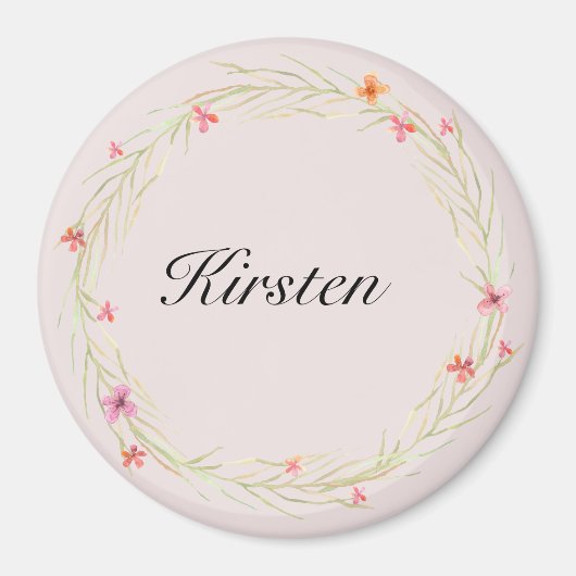 Hübsche rosa Blume Magnet (Vorne)