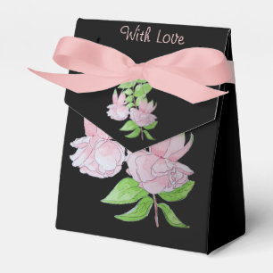 hübsche rosa Blume mit schwarzem Hintergrund Geschenkschachtel