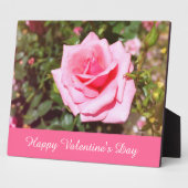 hübsche Rosa-Blume mit süßen Herzen Fotoplatte (Seite)