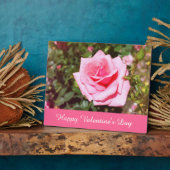 hübsche Rosa-Blume mit süßen Herzen Fotoplatte (Seite)