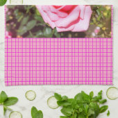 hübsche Rosa-Blume mit süßen Herzen Handtuch (Gefaltet)