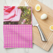 hübsche Rosa-Blume mit süßen Herzen Handtuch (Viertel Falte)