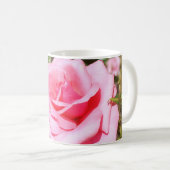 hübsche Rosa-Blume mit süßen Herzen Kaffeetasse (VorderseiteRechts)