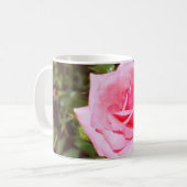 hübsche Rosa-Blume mit süßen Herzen Kaffeetasse (Vorderseite Links)