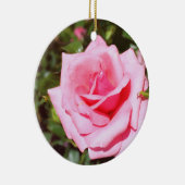hübsche Rosa-Blume mit süßen Herzen Keramik Ornament (Rechts)