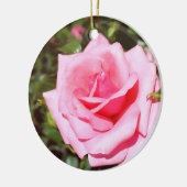 hübsche Rosa-Blume mit süßen Herzen Keramik Ornament (Links)